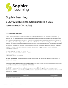 Business Communication Course - BUSI1025 - Sophia Learning