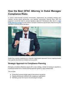 OFAC Compliance Management in Dubai