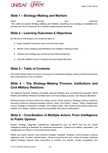 Strategy-Making and Warfare Video Script