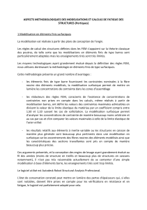 Aspects m&eacute;thodologiques des mod&eacute;lisations et calculs de fatigue des structures (portiques)