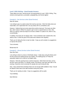 Level 1 ESOL Writing Good Sample Answers