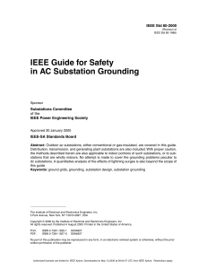 IEEE Std 80-2000: AC Substation Grounding Safety Guide