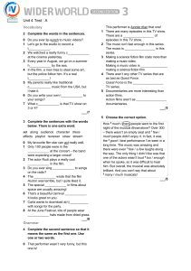 Unit 4 Test A Wider World 3
