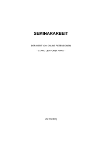 Der Wert von Online-Rezensionen: Stand der Forschung