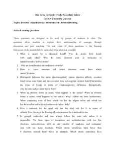 Grade 9 Chemistry Questions: Periodic Classification & Bonding