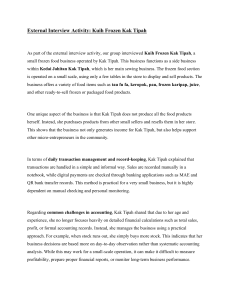 Case Study: Kuih Frozen Kak Tipah Micro-Business Operations