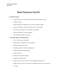 Band Teachers Tool Kit: Essential Supplies & Maintenance