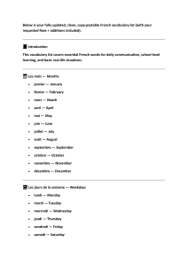 Liste de vocabulaire fran&ccedil;ais : Mots essentiels pour d&eacute;butants