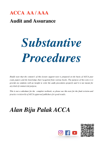 ACCA Audit and Assurance Substantive Procedures Lecture Notes