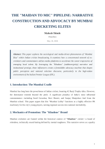 Mumbai Cricket Bias: Media Advocacy in Indian Cricket