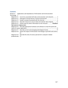ICT Applications and Implications: Section 4