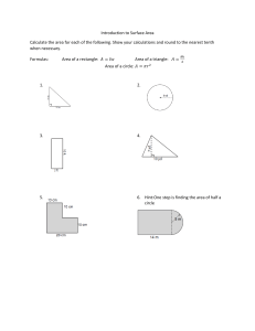 Introduction to Surface Area Worksheet