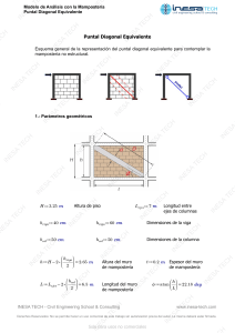 Modelo de An&aacute;lisis de Mamposter&iacute;a con Puntal Diagonal Equivalente