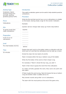 ESL Collocation Ladder Game Worksheet