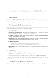 Directionality of Flow in Systems and Electrical Networks