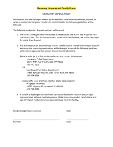 Harmony Haven Medication Disposal Policy