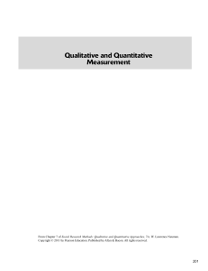 Qualitative and Quantitative Measurement in Social Research