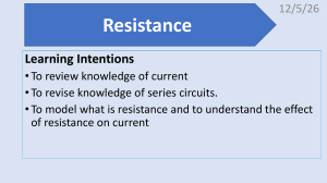 Electrical Resistance Worksheet
