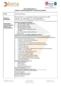 Corso Auditor Energetico - 30 Ore E-Learning