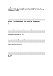 Writing Prompts: Dream Place & Job Email