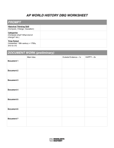 AP World History DBQ Worksheet