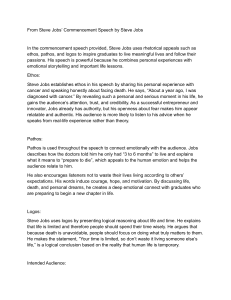 Rhetorical Analysis of Steve Jobs' Commencement Speech