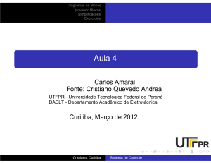 Aula 4: Diagramas de Blocos - Sistema de Controle