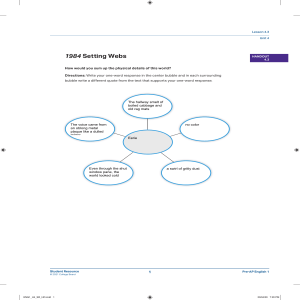 1984 Setting Webs Handout Pre-AP English 1