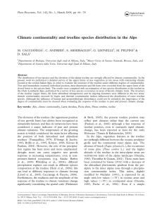 Climate Continentality and Treeline Species in the Alps