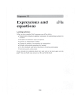 Expressions and Equations Programme F.3