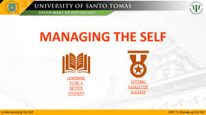 Managing the Self: Learning to Be a Better Student