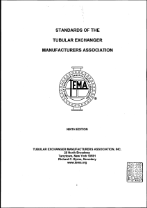 TEMA Standards 9th Edition: Tubular Exchanger Design