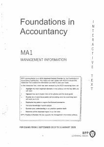Foundations in Accountancy MA1 Management Information Textbook