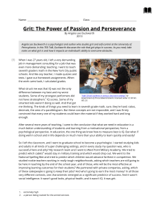 Grit: Passion and Perseverance TED Talk by Duckworth