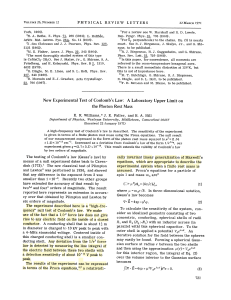 New Experimental Test of Coulomb's Law: Photon Rest Mass Limit