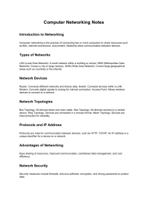 Computer Networks Summary: Types, Topologies, Advantages