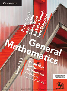 Cambridge General Mathematics Units 1&2 Textbook
