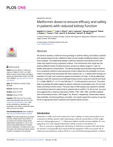 Safe Metformin Doses in Renal Impairment