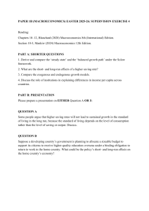 Macroeconomics Exercise 4: Solow Model & Growth Questions