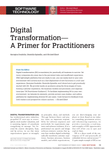 Digital Transformation: A Primer for Practitioners