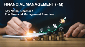Financial Management Key Notes Chapter 1