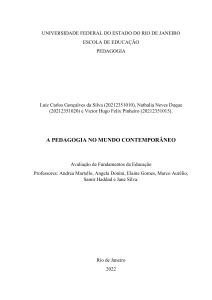 Pedagogia Contempor&acirc;nea: Tecnologia e Educa&ccedil;&atilde;o no Mundo Atual
