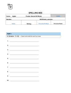 Spelling Bee Test: Second 20 Words (II NIVEL)