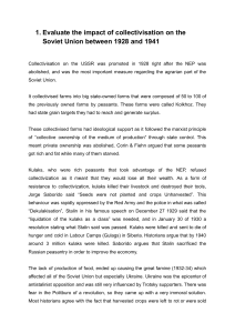 Impact of Collectivisation on the Soviet Union (1928-1941)