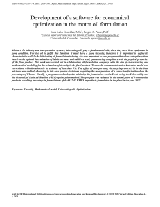 Desarrollo de software para optimizaci&oacute;n econ&oacute;mica en formulaci&oacute;n de aceites de motor