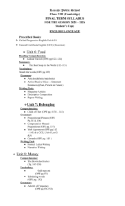 Karachi Public School Class 8 Cambridge Syllabus 2025-26