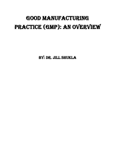 Good Manufacturing Practice (GMP) Overview