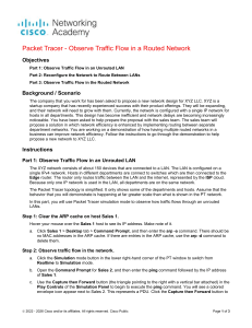 Packet Tracer: Observe Traffic Flow in Routed Networks