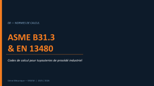 Codes ASME B31.3 & EN 13480 Tuyauteries