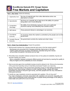 EconMovies #10: Free Markets & Capitalism Worksheet